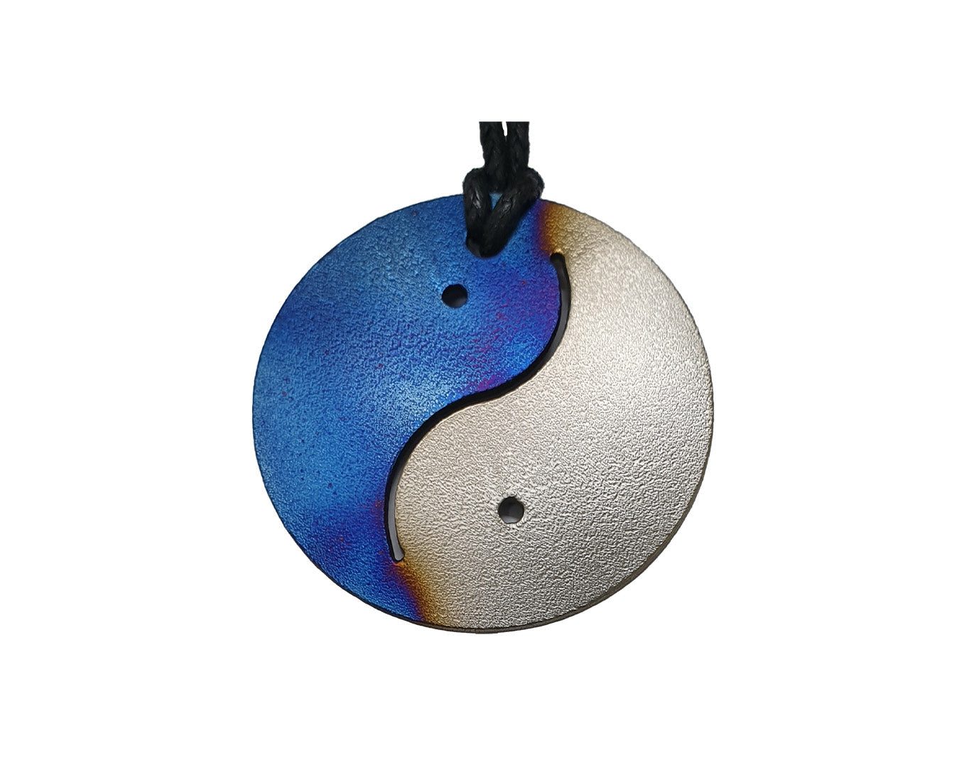 Personal Pendant - 25 - Yin Yang blue and silver